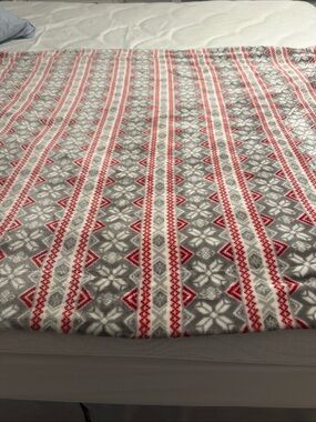Legacy Red and Gray Nordic Stripe Holiday Throw Blanket